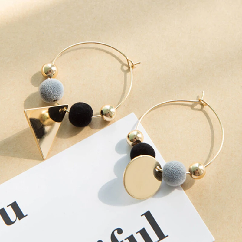 1 пара милые длинные висячие серьги с помпоном из кроличьего меха для женщин