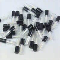 68pcslot 1 2ml empty clear lip gloss tube with blck lid lips balm brush container beauty tool