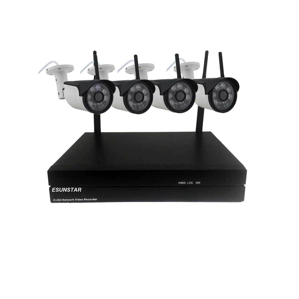 1080P Беспроводной NVR комплект 4CH HD 2.0MP ip камера Водонепроницаемая Домашняя