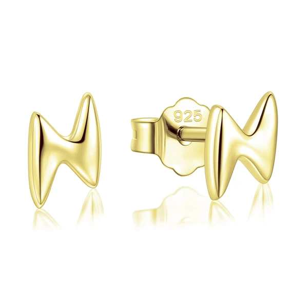 Gold lightning Modian горячая Распродажа 925 пробы серебряные милые маленькие серьги-гвоздики в форме сердца для женщин модные круглые Роскошные блестящие ювелирные изделия - Окраска металла: Gold lightning