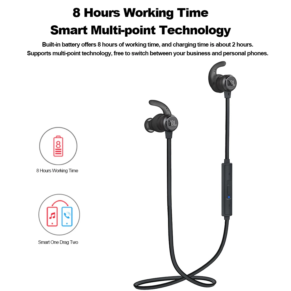 JBL T280BT Bluetooth наушники беспроводные наушники для бега спорт пота гарнитура встроенный контроль с микрофоном
