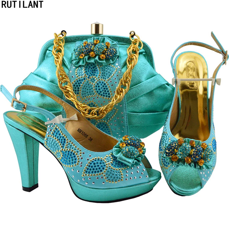 New Arrival Italian Shoe and Bag Set for Party In Women Wedding Shoes Bride Cristal Designer Luxury 2018 | Обувь