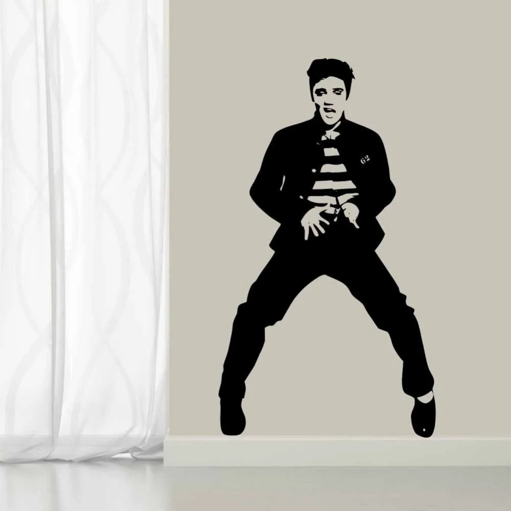 

100CM Large Elvis Presley King of Rock Vinyl Decal Sticker Removable Art mural Home Decal Art Lving Room Wall Paper A-81