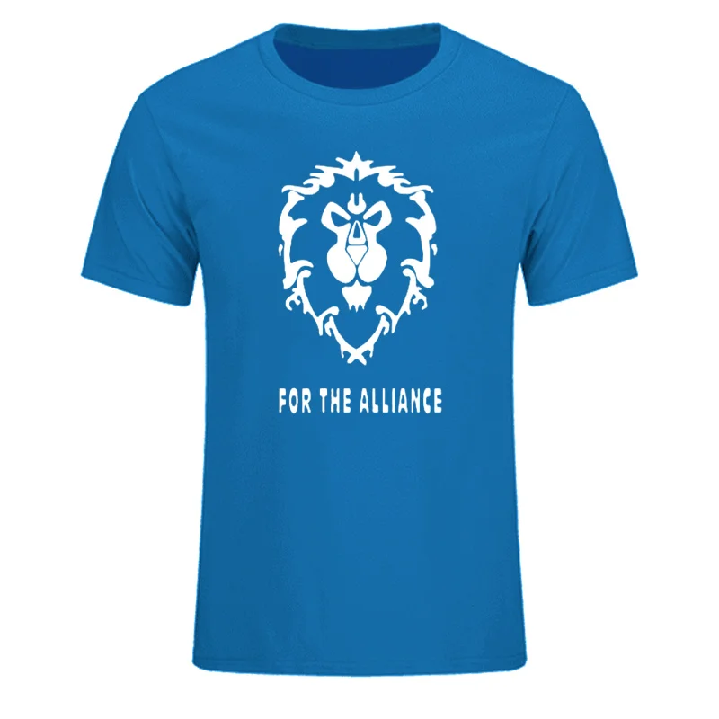 New Summer Fashion Game WOW ALLIANCE&ampHorde T Shirts Mens Graphic Cotton Short Sleeve Round Neck Plus Size casual Tops Tees | Мужская