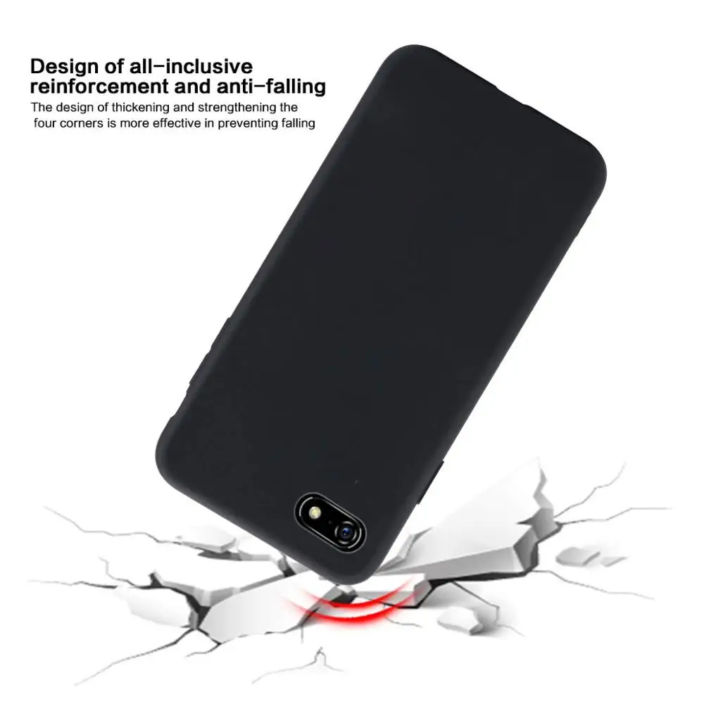 Чехол OPPO A1K черный мягкий матовый чехол из ТПУ с полным покрытием закаленное