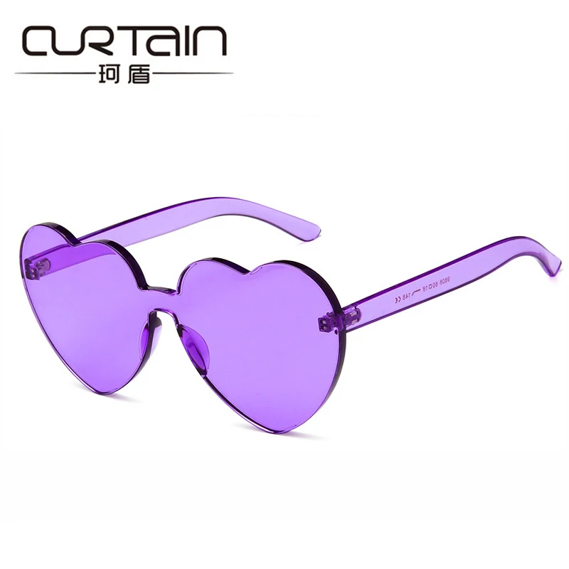 Занавес солнцезащитные очки для женщин 2018 в форме сердца сиамские ясно желе