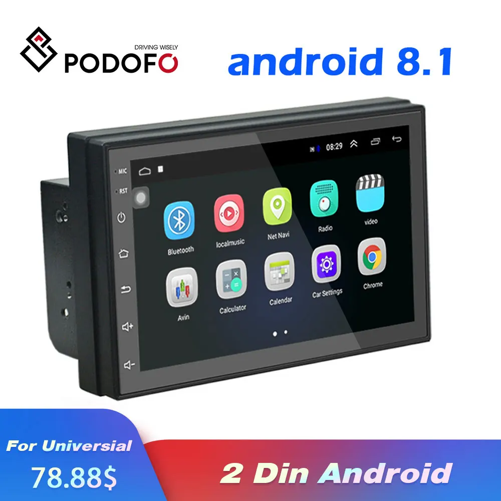 Podofo 7 &quot2Din Android 8 1 автомобильный dvd плеер для Nissan Volkswagen TOYOTA Honda KIA hyundai Lada Renault mazda