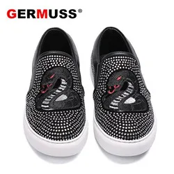 Г. дизайн, большие Size38-46, со стразами, животным узором жука, повседневная мужская обувь без застежки немецкая модная дизайнерская обувь