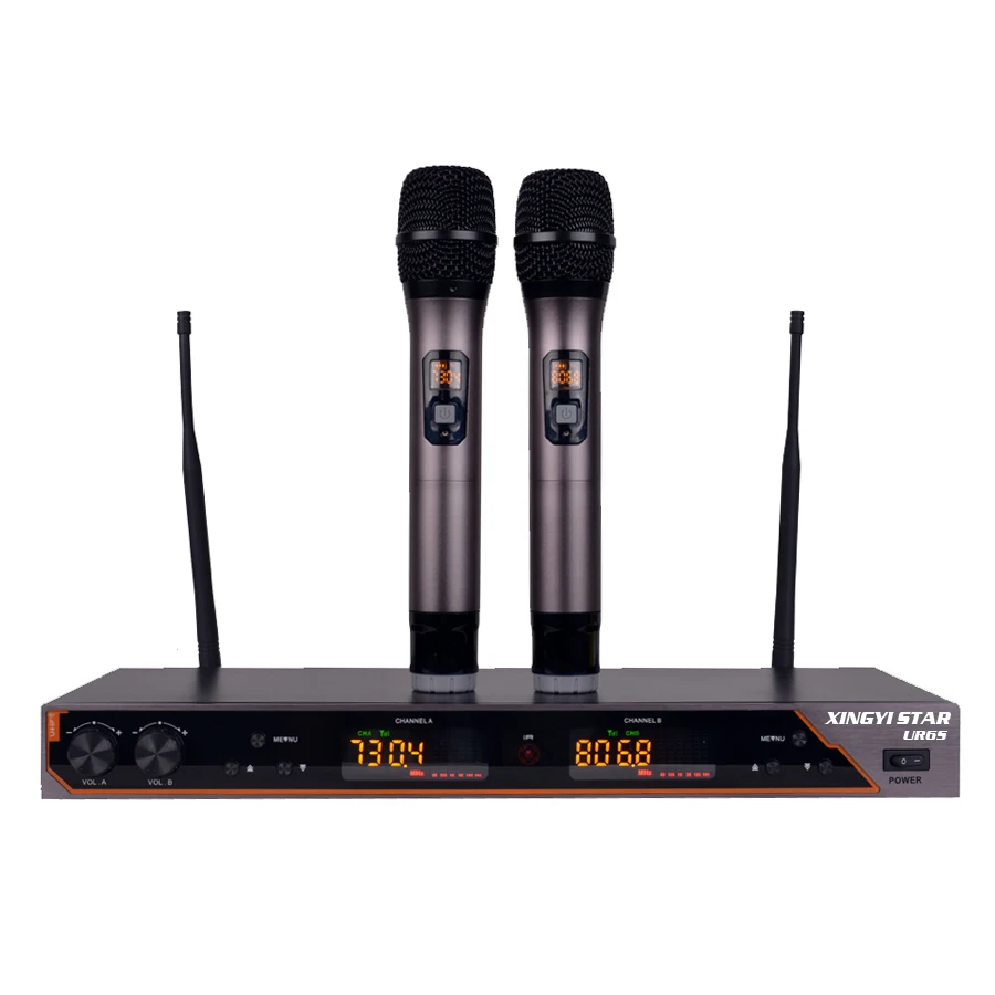 UR6S Профессиональный UHF караоке беспроводной микрофон Система 2 канала ручной