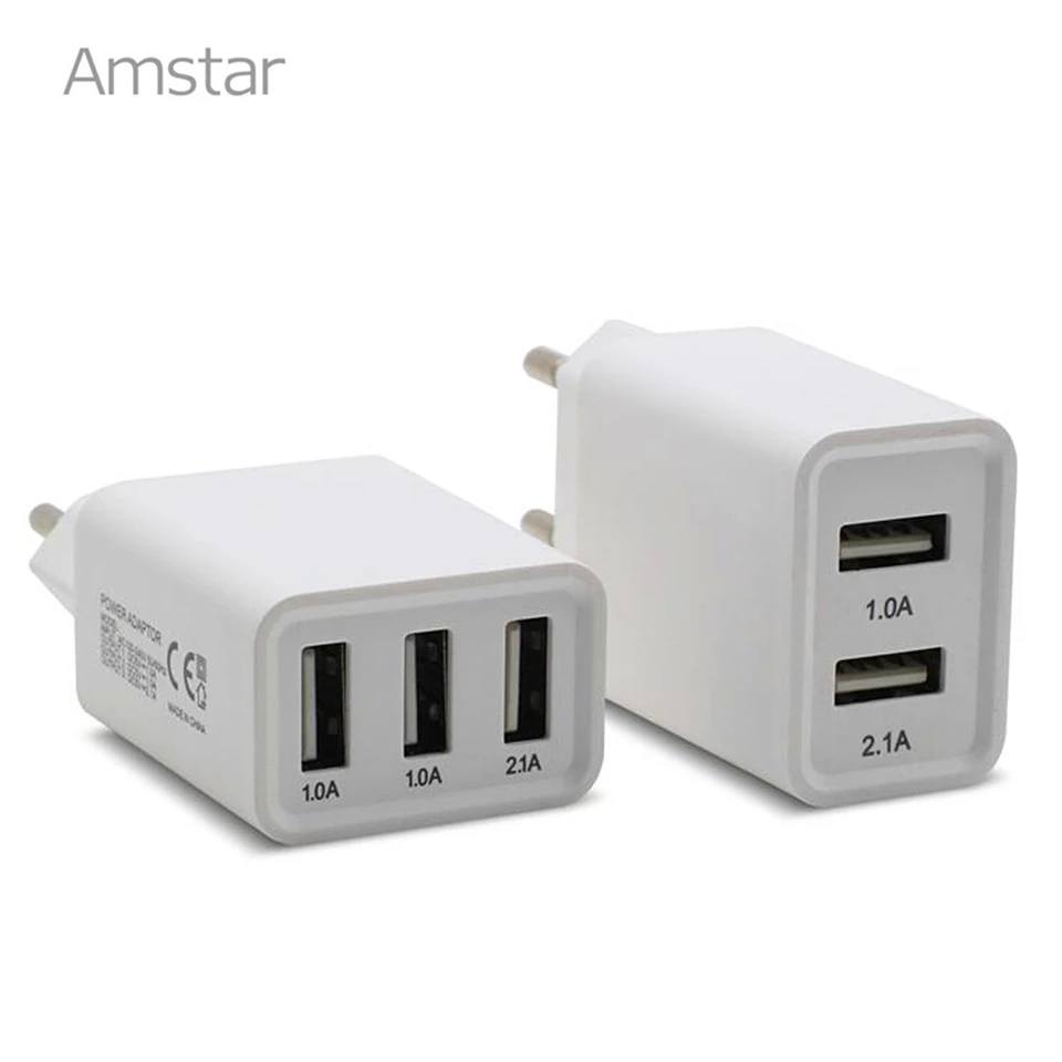 Амстар USB кабель для зарядки 5V 2.1A 3A Мощность адаптер EU/US вилка туристического