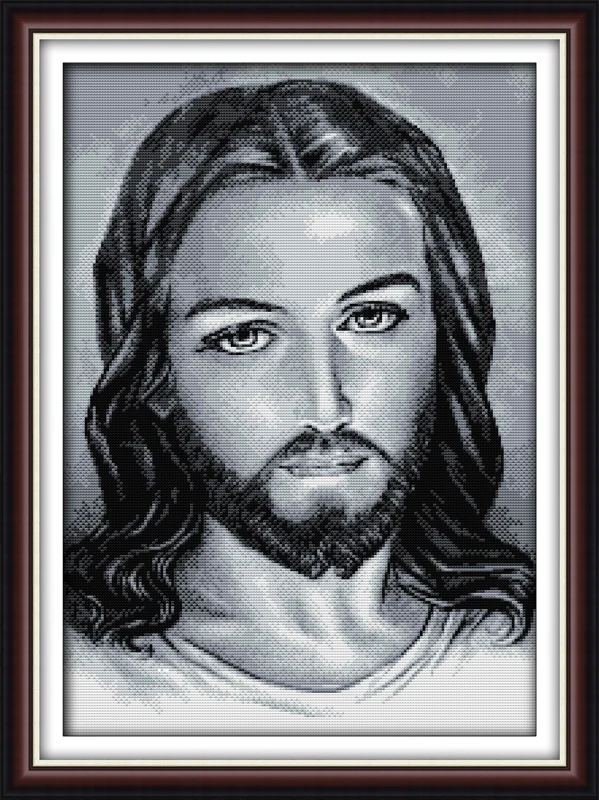 Jesus black-and-white edition home decor people Cross Stitch kits 14ct white 11ct print embroidery DIY handmade needlework wall