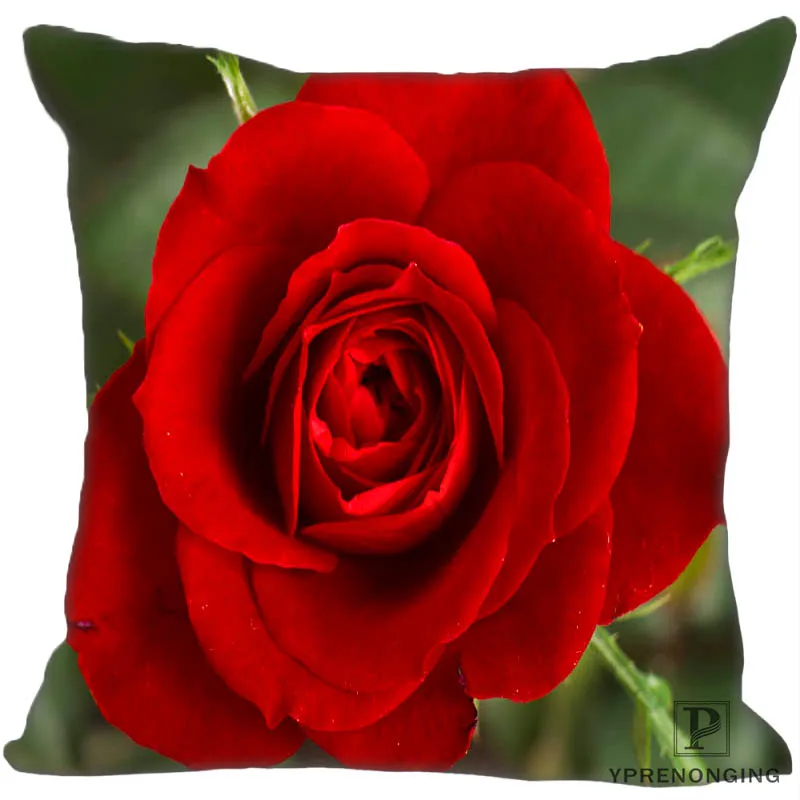 Square Pillowcase На заказ красная роза с каплями воды квадратная Наволочка на заказ на молнии чехол для подушки 35X35,40x40,45x45 см(одна сторона) 180522-02-7 - Цвет: Square Pillowcase