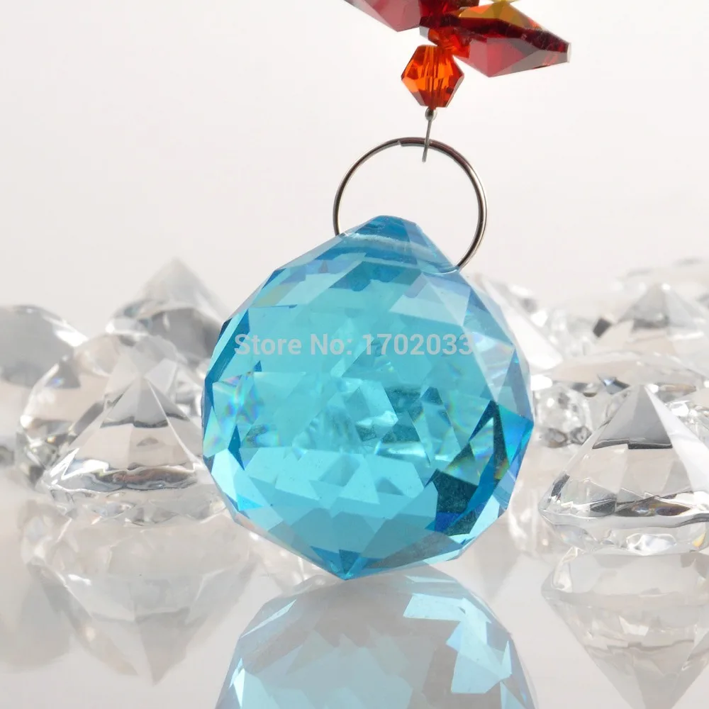 Небесно голубая стеклянная хрустальная люстра с гранями 30 мм детали призмы