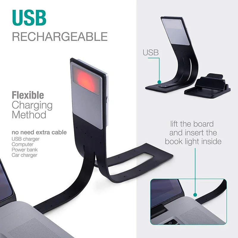 Светодиодная лампа для чтения с usb зарядкой ночная зажимом спальни 889|Лампы