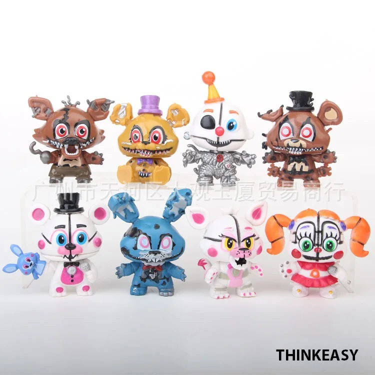 8 шт. Five Nights At Cute Freddy's фигурка игрушки FNAF Бонни и Чика Фокси Фредди Fazbear Медведь