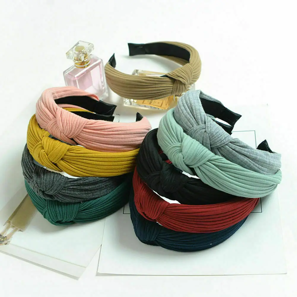 1PC Womens Headband Twist Hairband Bow Knot Cross Tie Velvet Headwrap Hair Band Hoop |