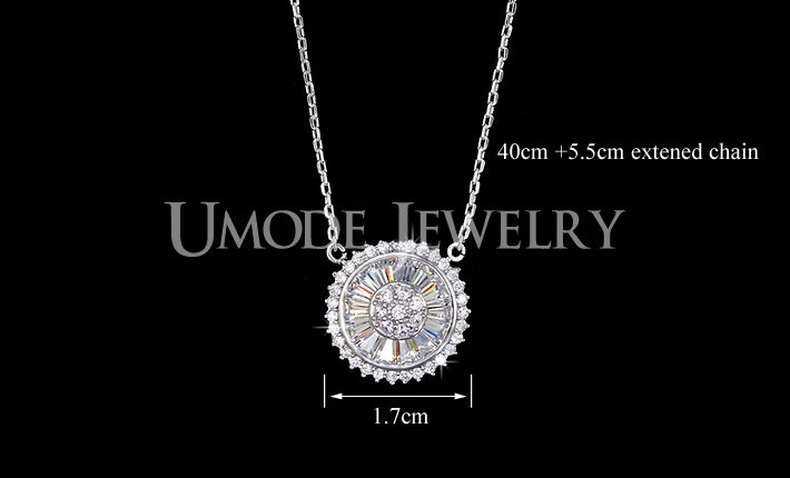 Umode в колесо из солнца цирконий павэ круглый ожерелье женщина новое поступление