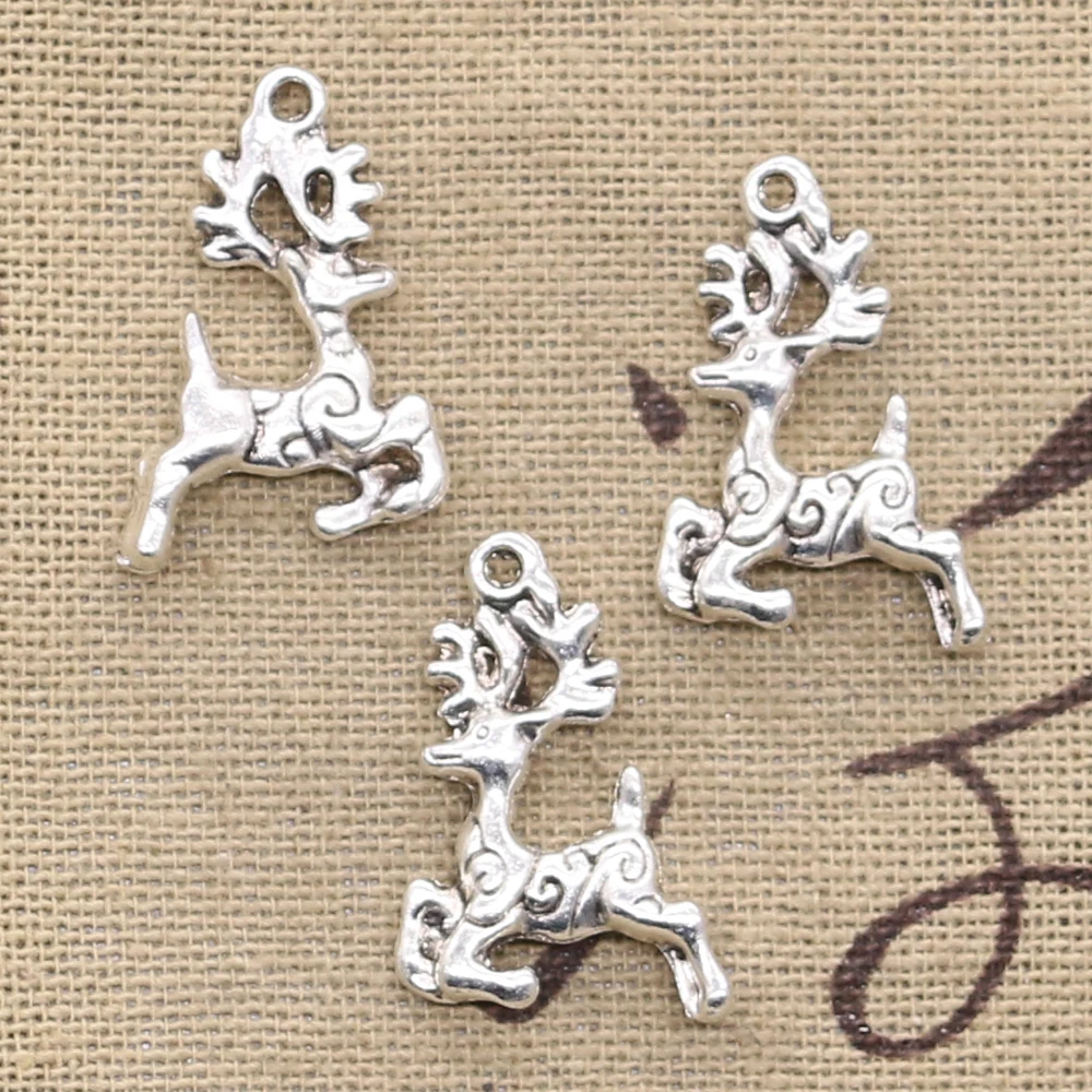 15 шт. подвески в виде рождественского оленя 25x15 мм|charms christmas|christmas charmscharms jewelry making |
