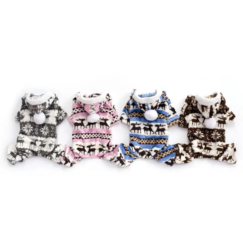 Одежда для собак zachte Warme Hond Puppy зимняя одежда Kleding Sneeuwvlok Herten Gedrukt комбинезон с
