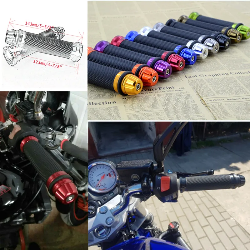 Universal Rubber Porous Carved Motorcycle Handle grips For Dirt Bike Pit Motocross Hand Grips Handgrips 8 Colors | Автомобили и