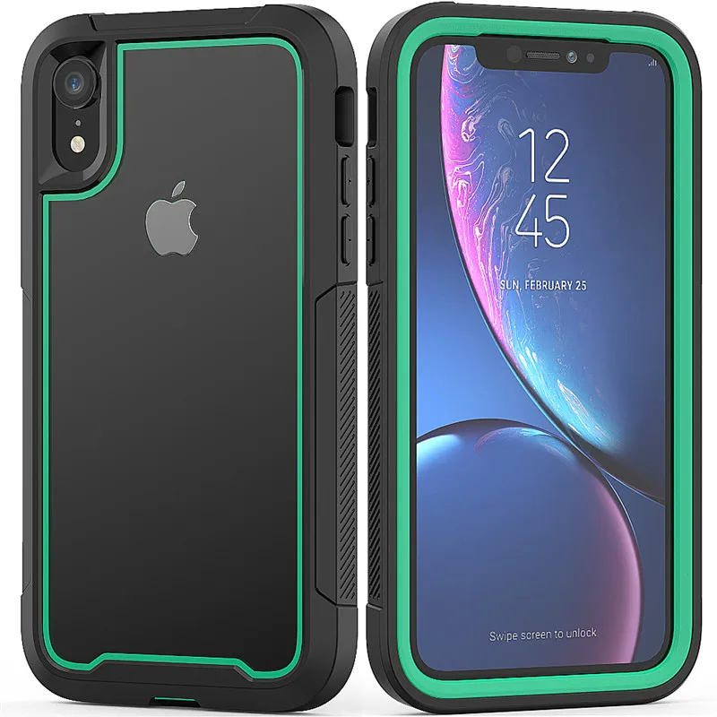 Dark Green Противоударный армированный силиконовый чехол для iPhone 11 Pro XS Max прозрачные чехлы для iPhone 6 6S 7 8 Plus X XR роскошный акриловый чехол из ТПУ - Цвет: Dark Green