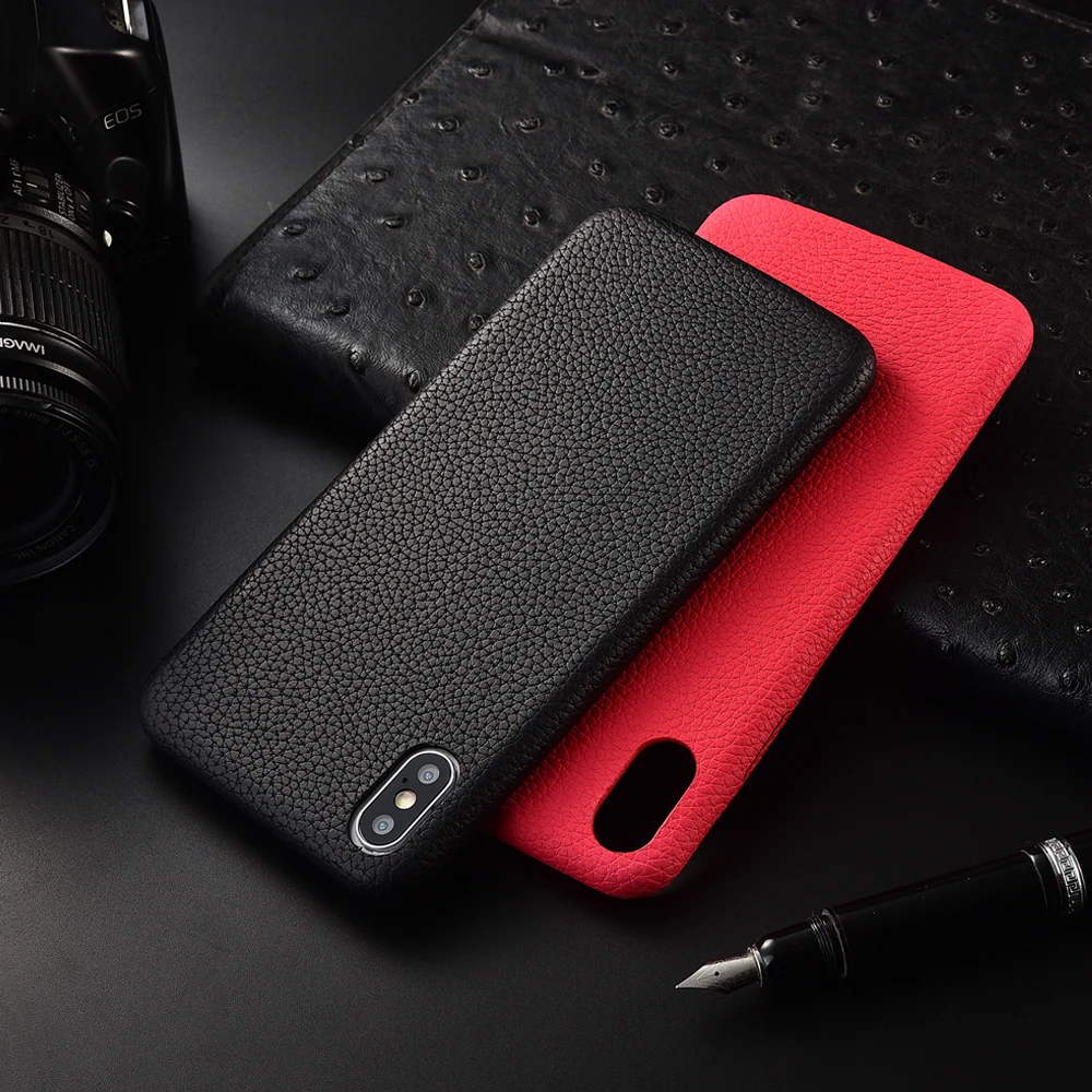 Матовый кожаный чехол с узором Личи для iPhone 11 Pro XS Max XR Coque X 6 6S 7 8 Plus Мягкий