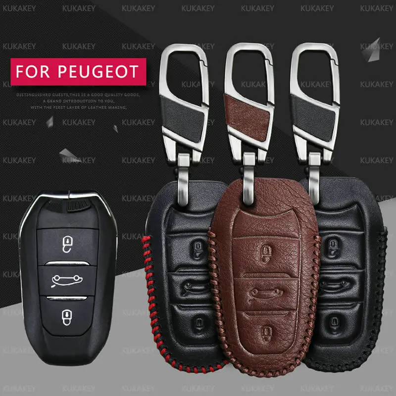 Чехол для автомобильного ключа Peugeot 301 308 408 2014 чехол ключей из натуральной кожи 2008
