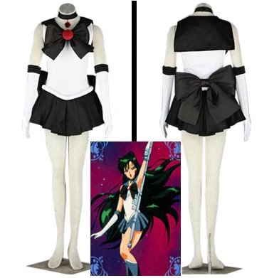 

Hot Anime Sailor Moon Cosplay Meiou Setsuna Cos Halloween Man Woman Cosplay Costume dress+sleeve+tie+bow+Neckwear+Headwear
