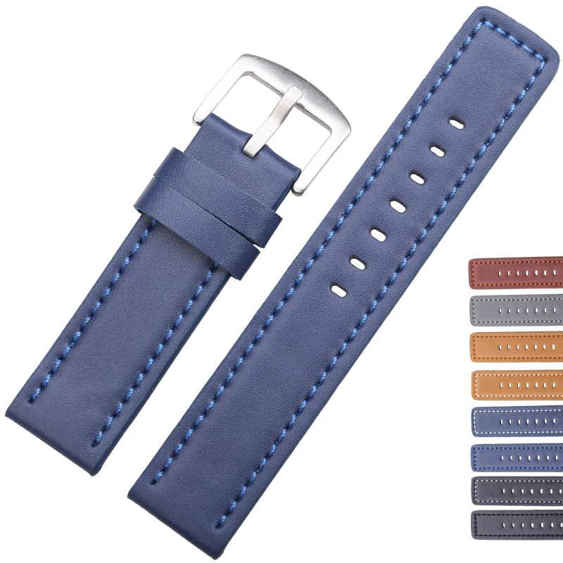 Ремешок ALK из воловьей кожи для наручных часов винтажный браслет с классической