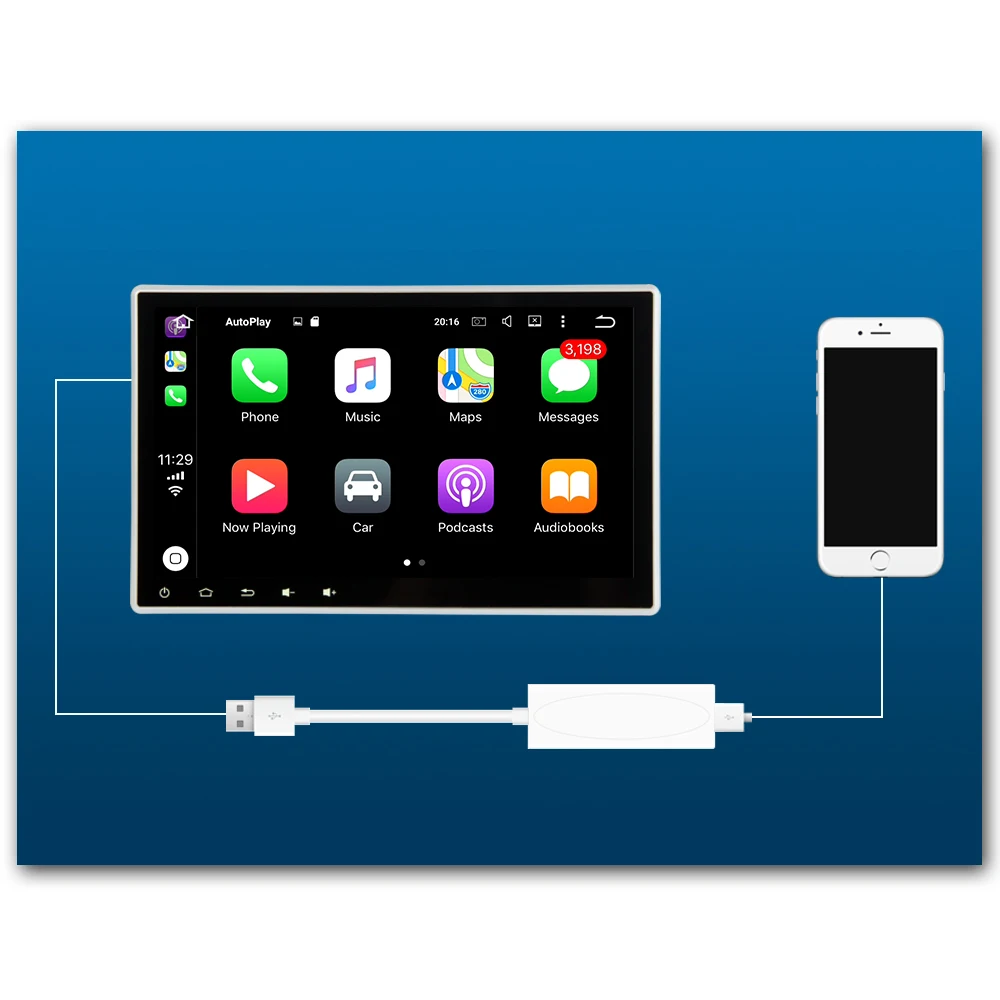 Dasaita Carplay USB ключ для android автомобильный навигатор gps с smart link поддерживает iOS телефоны