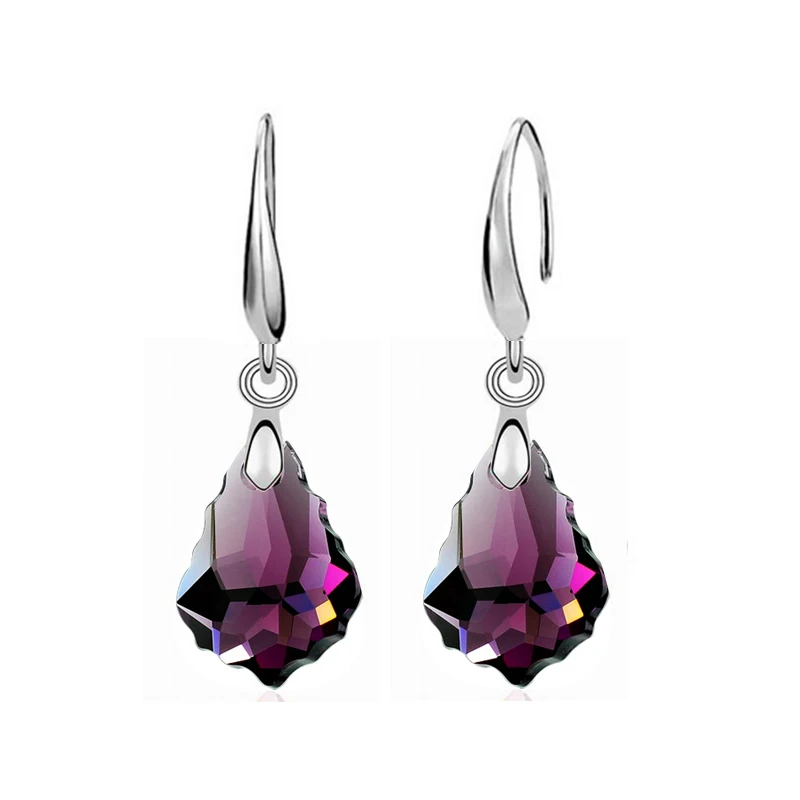 6 цветов модные длинные серьги классические кленовые листья Кристальные Висячие