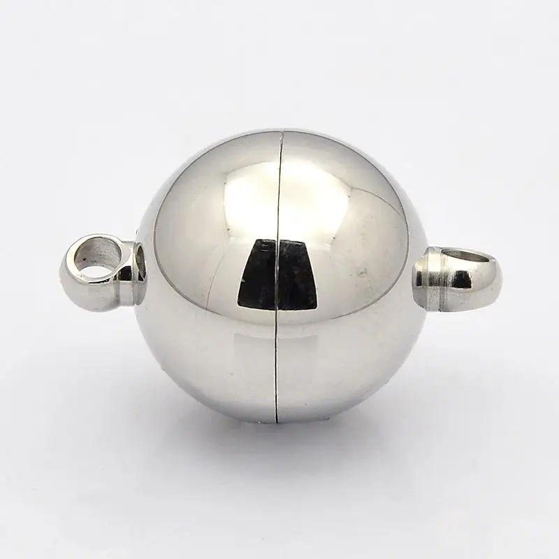

2Sets Round 304 Stainless Steel Magnetic Clasps, Stainless Steel Color, about 12mm wide, 20mm long, hole: 2mm.