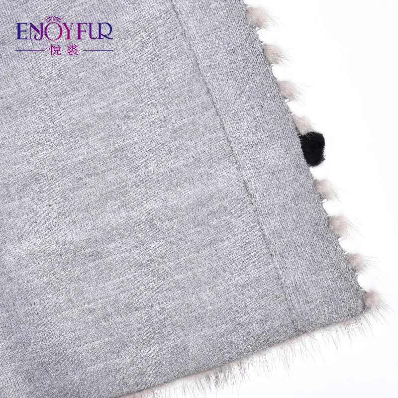 Enjoyfur Куртки из кожи натуральной норки Мех и кролика Пальто пуховики для Для