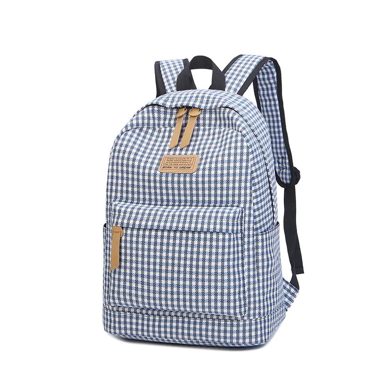 Модный брендовый тканевый рюкзак в клетку с принтом для девочек подростков милый