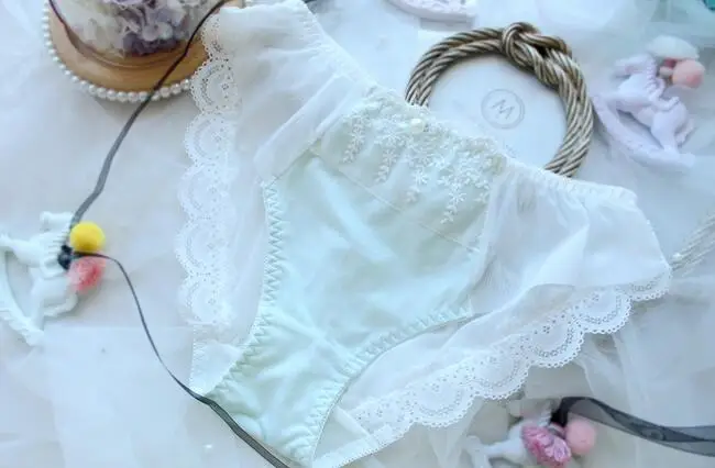 Green Настоящая фотография, Размеры M, L, XL, большие размеры, 3L, милые кружевные трусики с вышивкой в стиле Лолиты, нижнее белье, трусики-стринги WP497 - Цвет: Green