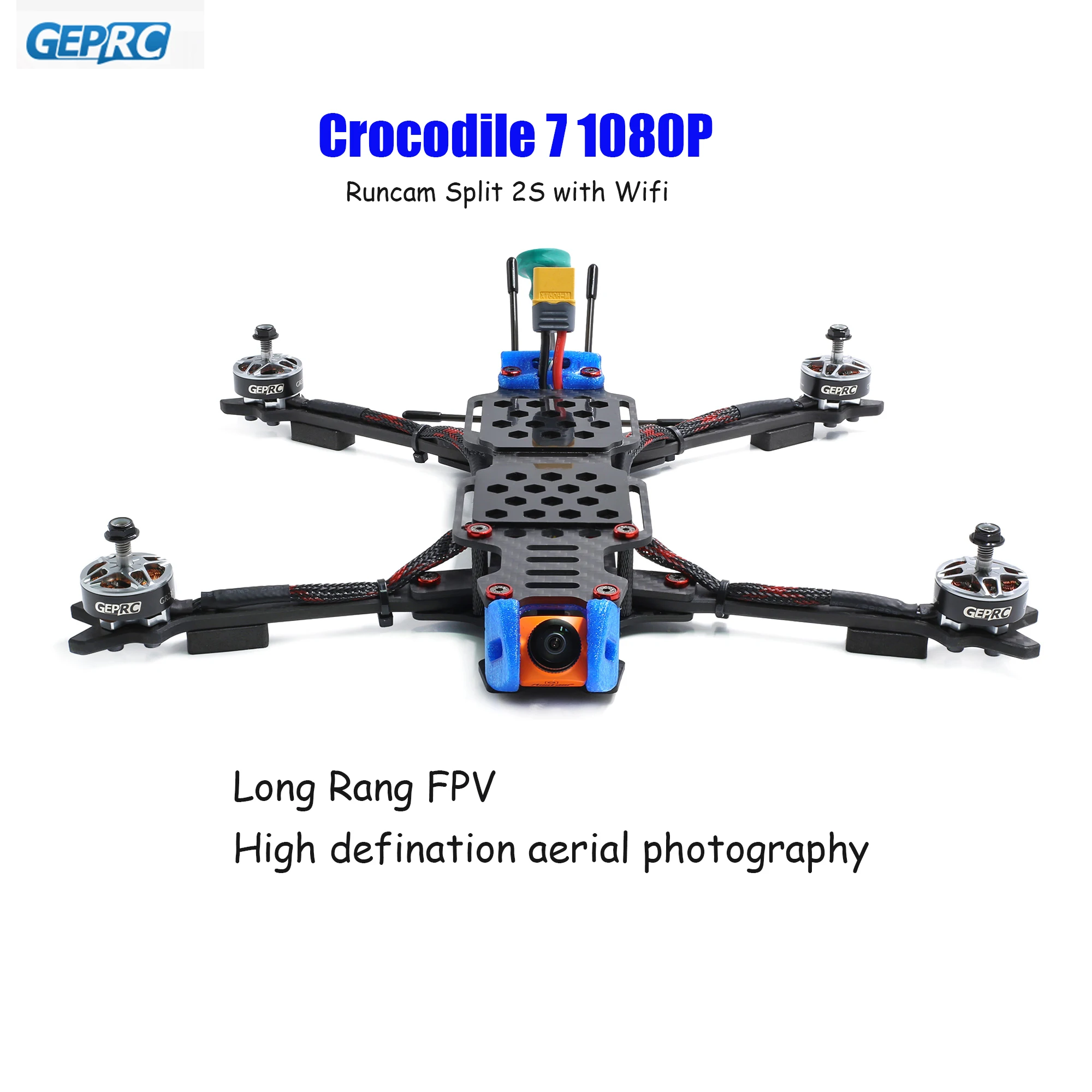 GEPRC крокодил LC7 1080P большой радиус действия FPV Дрон 7 дюймов 315 мм Колесная база с Runcam Сплит 2S для FPV аэрофотосъемка 6S батарея