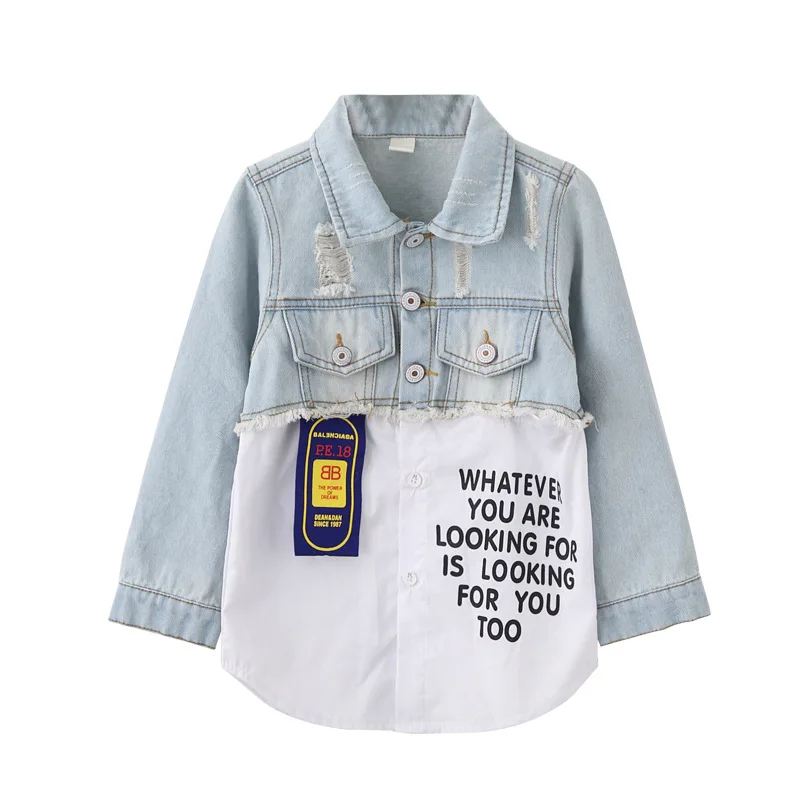 Girls coat autumn 2019 spring Korean version of the cowboy clothes children's clothing new fashion short paragraph clothe | Детская