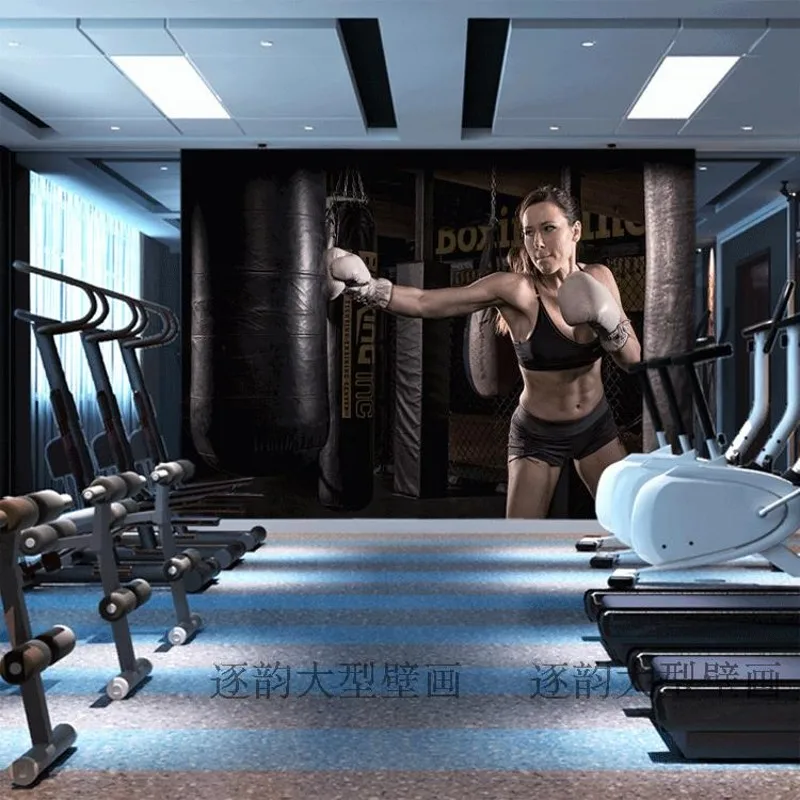 Большие фрески на заказ для спортзала Женская Фреска бокса тхэквондо фоновые