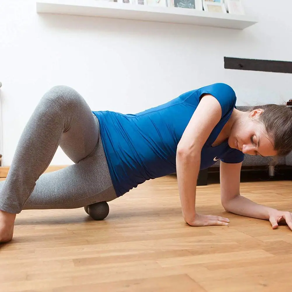 Спортивный двойной мяч для йоги массажный силиконовый Гладкий Балансирующий