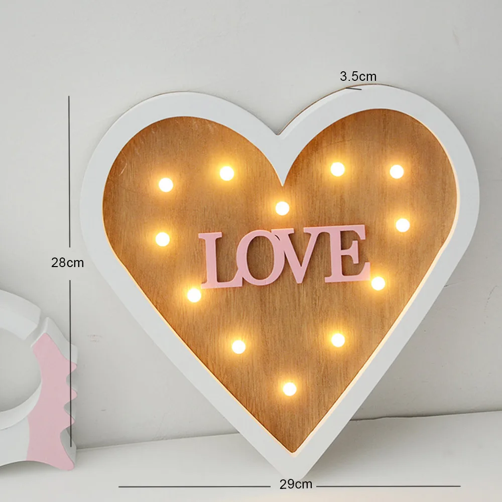 День Святого Валентина 3D Marquee LOVE Letter светодиодные лампы Романтические Настенные