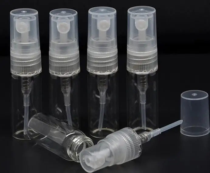 Бесплатная доставка 1000 шт. 2 мл стеклянный мини-флакон для парфюма с распылителем