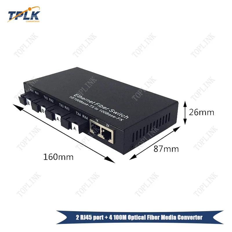 2018 Горячая продажа 1 пара 100 м SF/SM конвертер 2 RJ45 порт + 4 POE волоконно-оптический