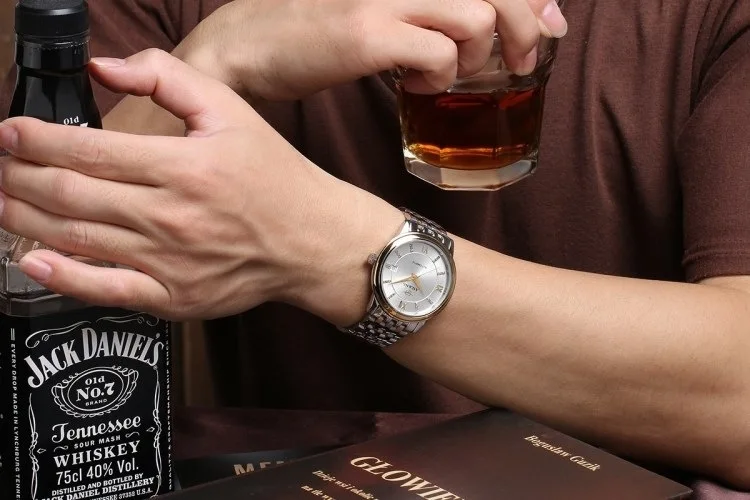 

AILANG Simple Business Designer Men Elegant Full Steel Watches Auto Self Wind Dress Wrist watch Calendar Analog Relojes NW7205