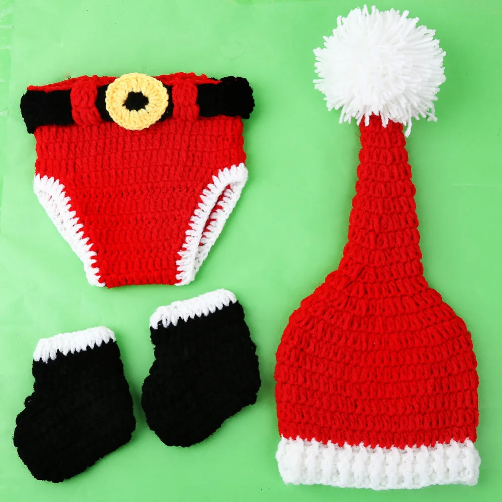 Для малышей Рождественский костюм крючком вязать Подставки для фотографий