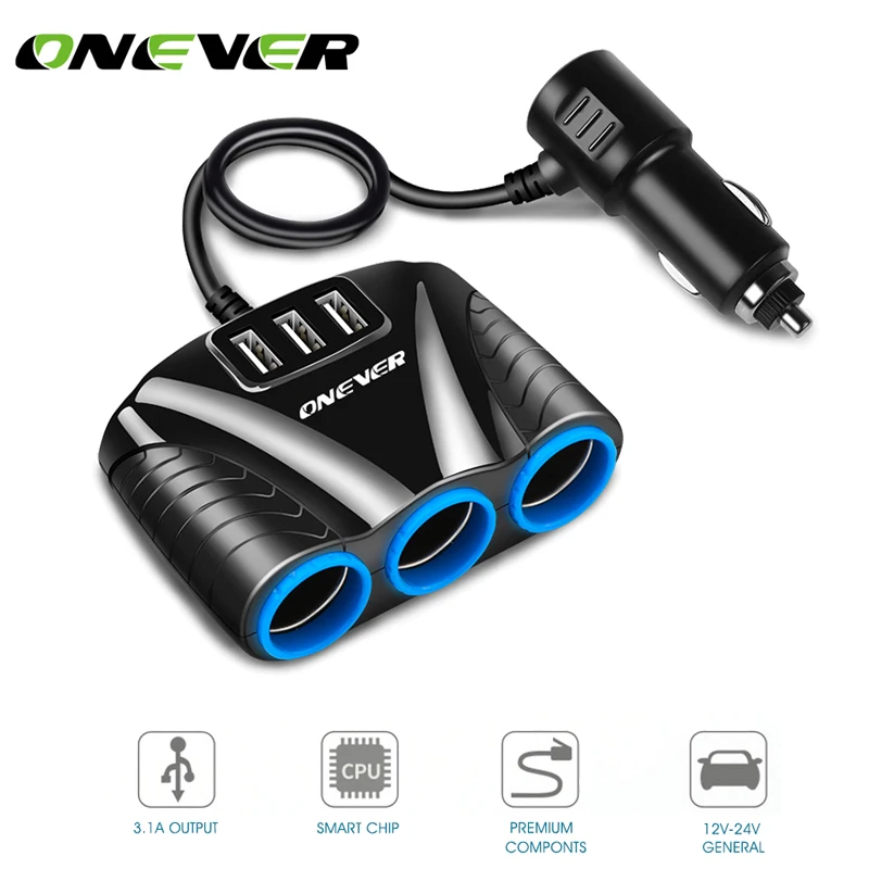 5 V/3.1A автомобильное зарядное устройство 3 USB для мобильного телефона концентратор