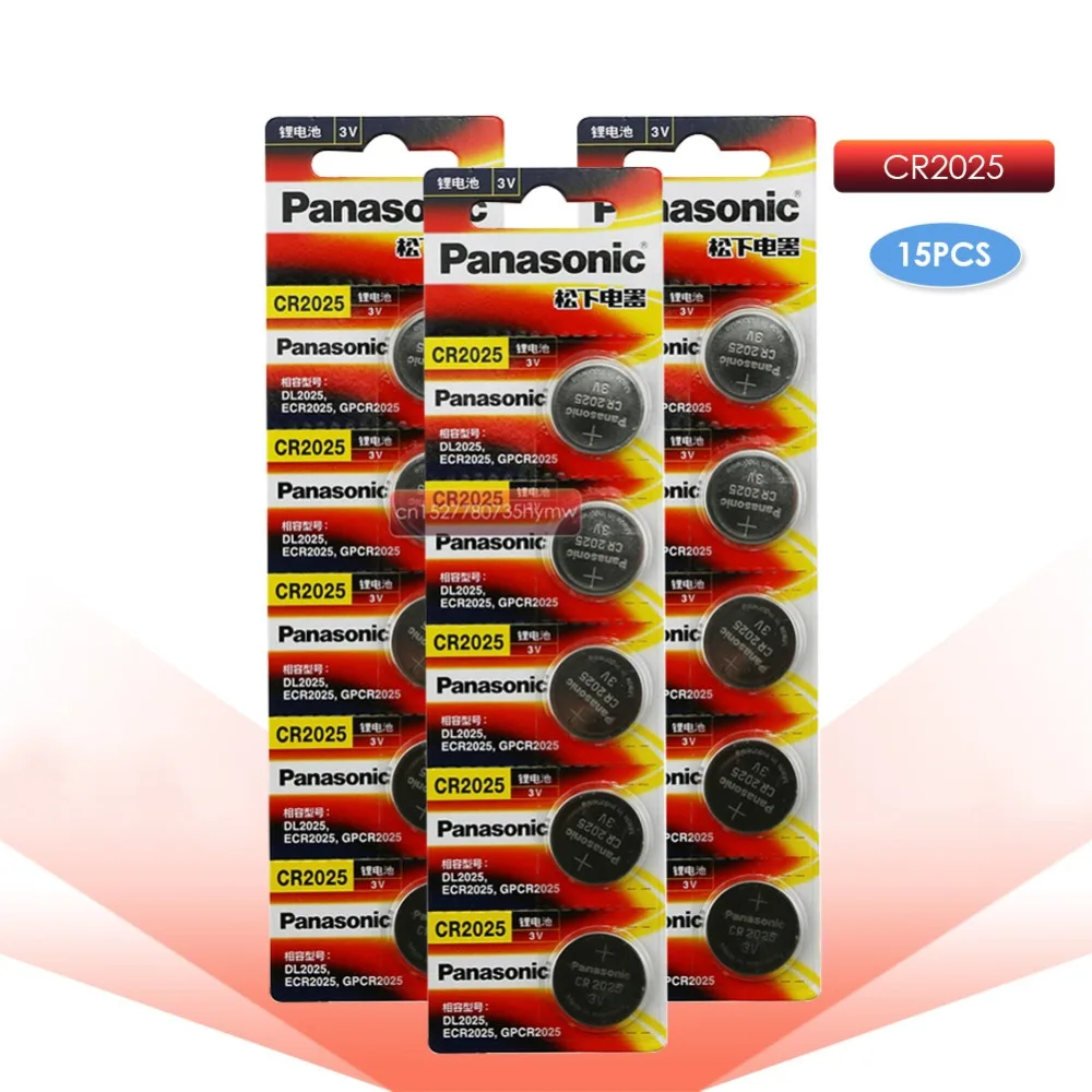 PANASONIC 15 шт. cr2025 ECR2025 BR2025 DL2025 KCR2025 LM2025 3 в Литиевые Батарейки для часов, игрушечных автомобилей