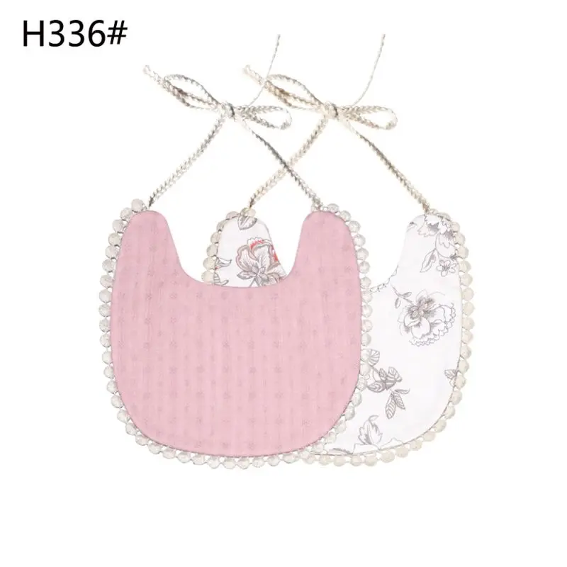 H336 Детский нагрудник; Одежда для младенцев; хлопковый нагрудник для малышей; детское полотенце с цветочным рисунком; двухслойные милые нагрудники для девочек - Цвет: H336