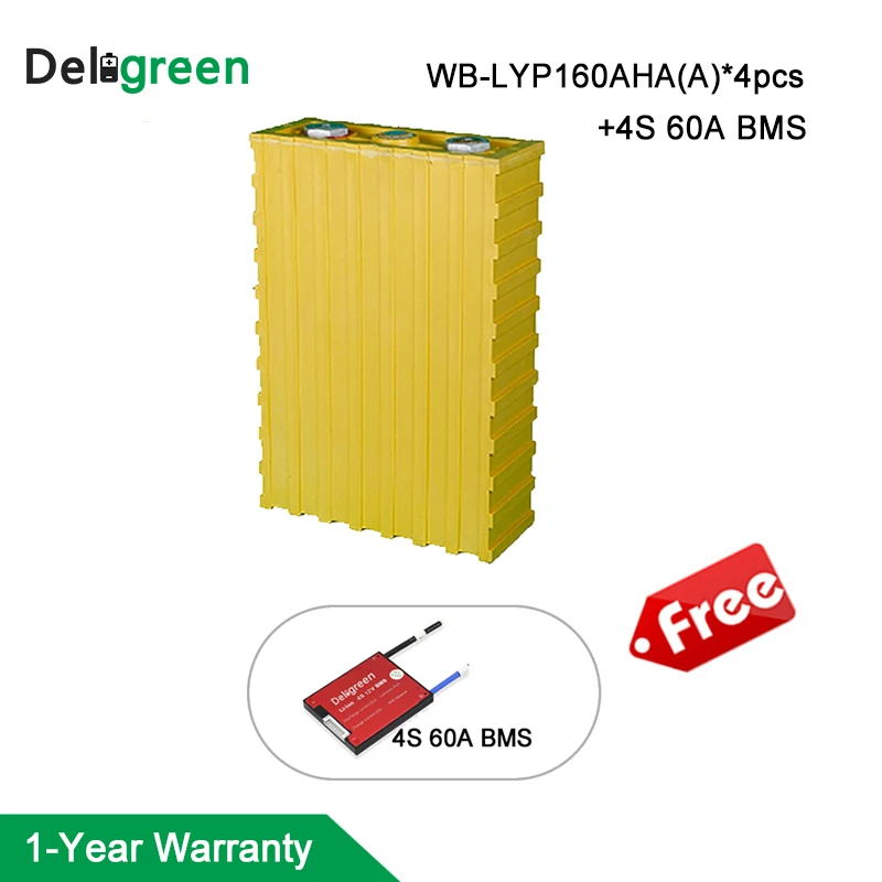 12V 160AH Уинстон аккумулятор с 4S 60A BMS LiFeYPO4 литий ионный для солнечной/UPS/хранения