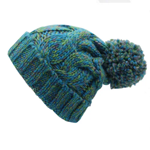 YOUBOME модная зимняя в стиле бини женские зимние шапки для женщин Skullies Beanies мешковатые теплые полосатые женские шапки вязаная шапка - Цвет: blue green