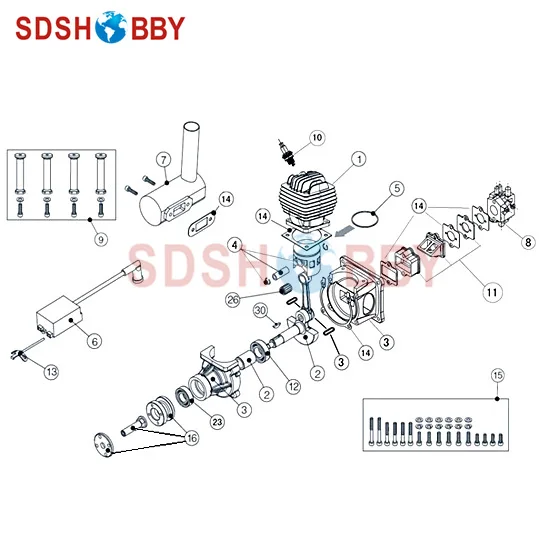 Один комплект поршня для двигателя EME60 | Игрушки и хобби